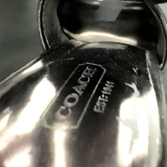 Coach Brandi Peep-Toe Bootie Heels Shoes Size 10B Black Canvas/Leather - Picture 8 of 12